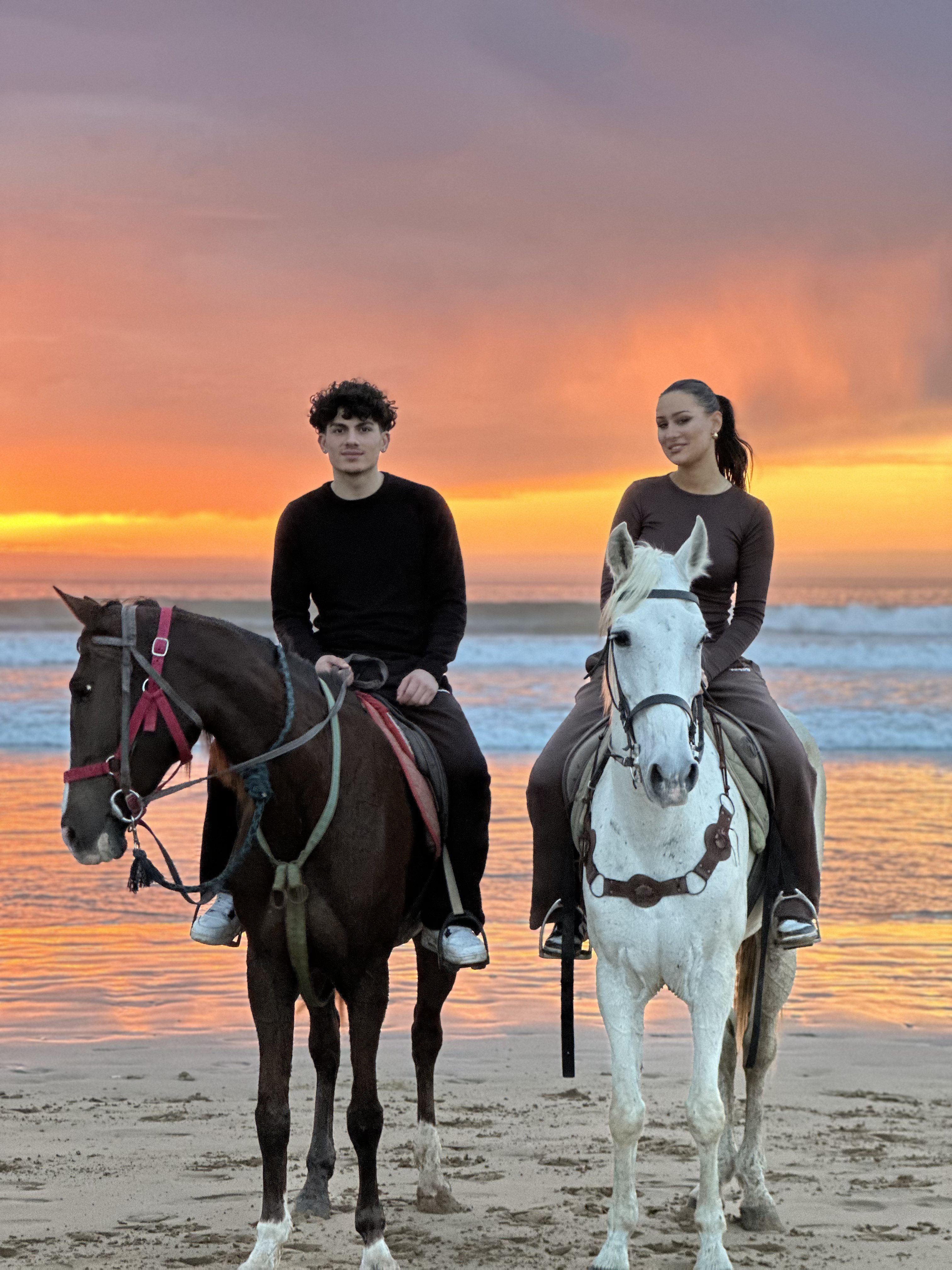 Sunset horseback gallop on Agadir beach